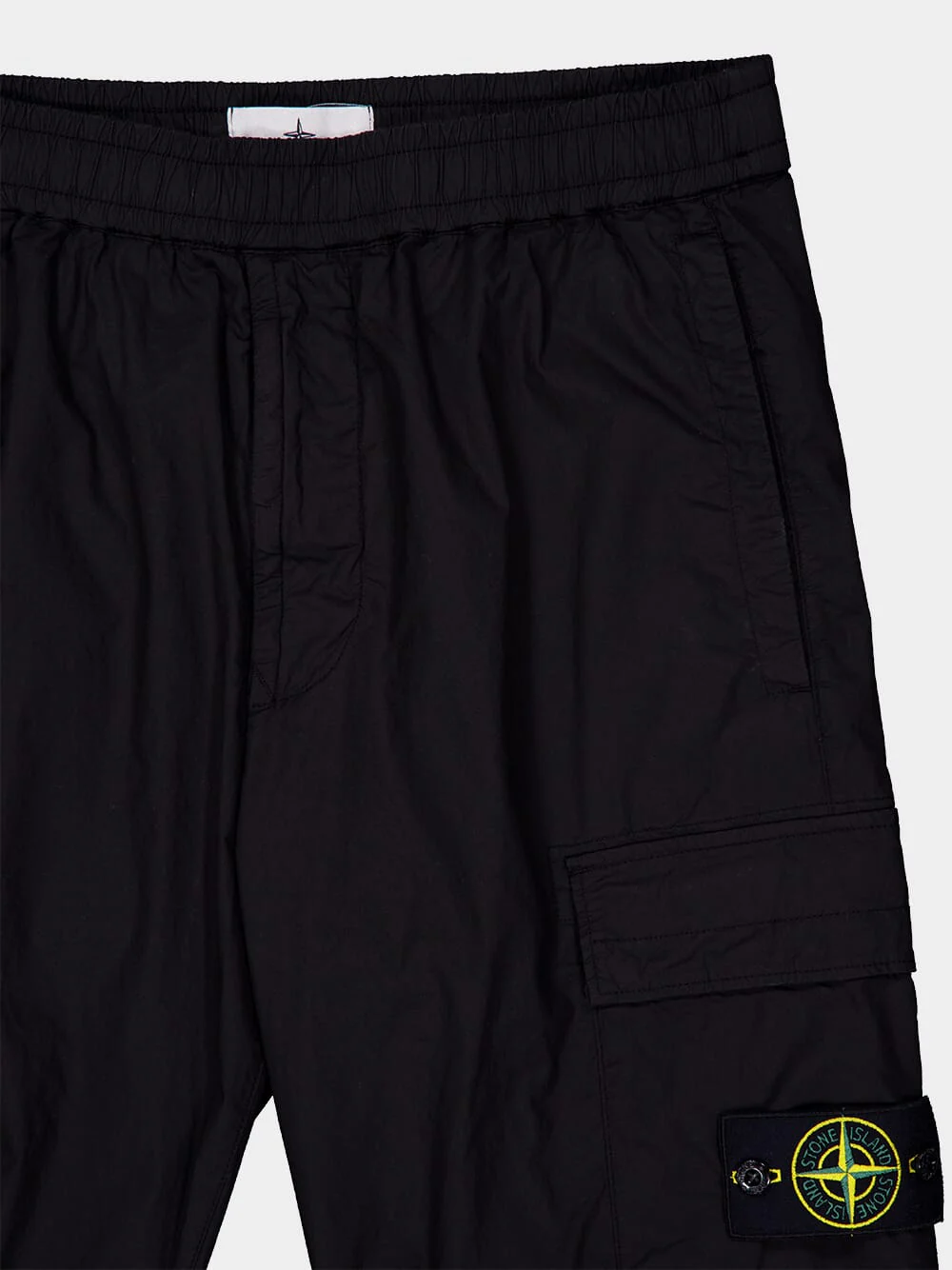 Black Stretch Cotton Cargo Trousers - Image 3