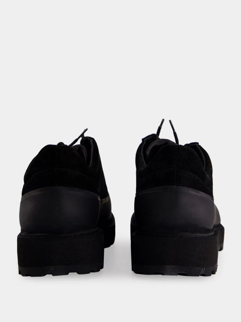 Black Suede Lug Sole Trainers - Image 5