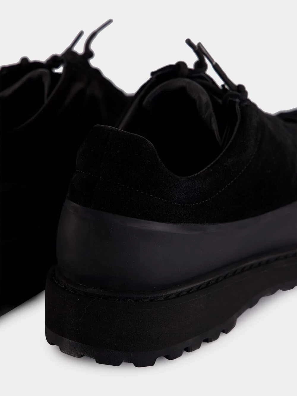 Black Suede Lug Sole Trainers - Image 6