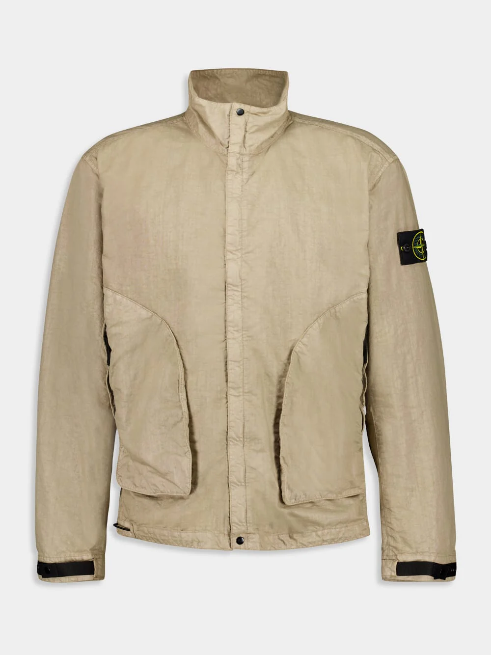 Brown High-Neck Nylon Jacket