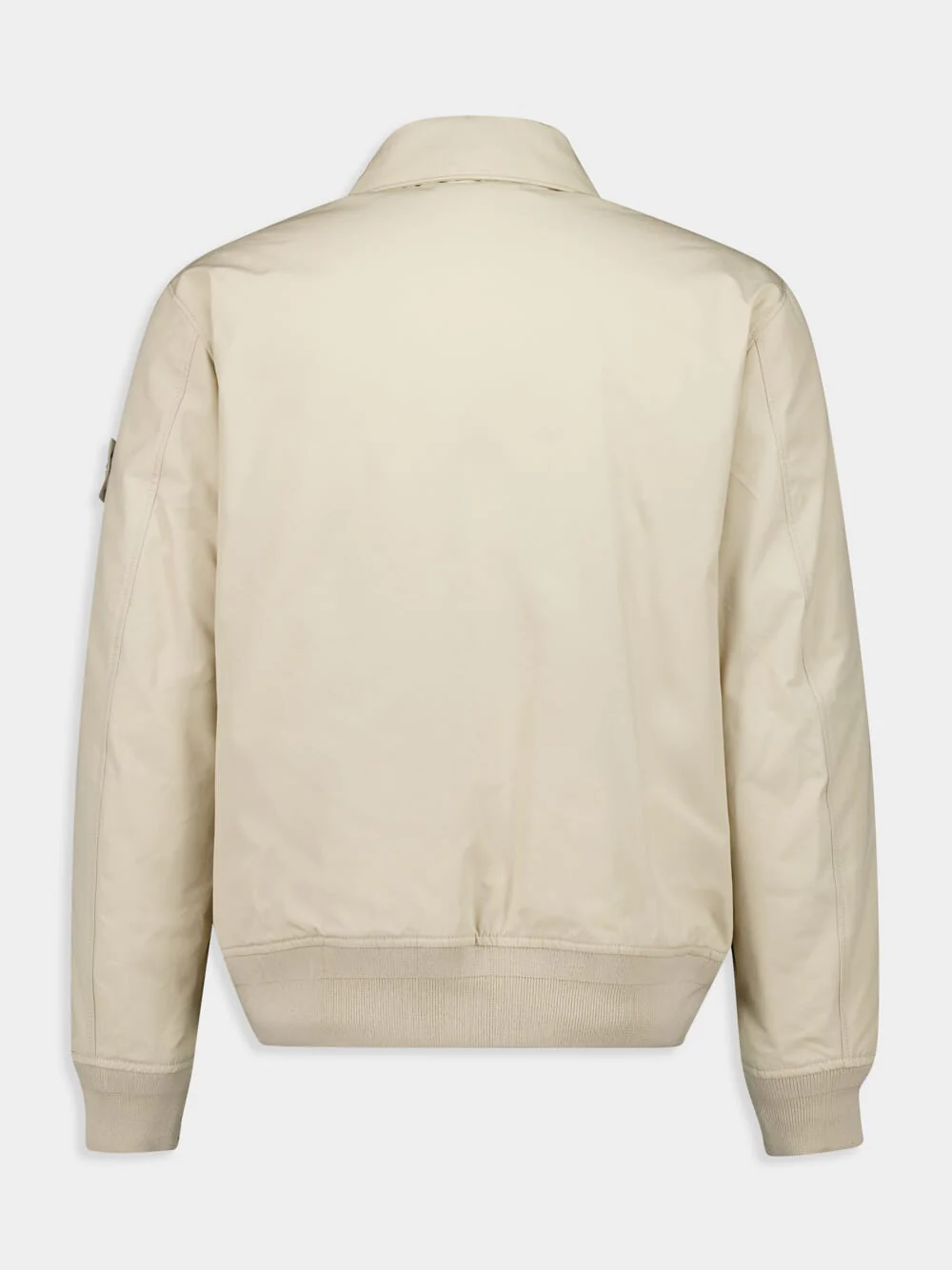 Beige Logo Patch Zipped Jacket - Image 2