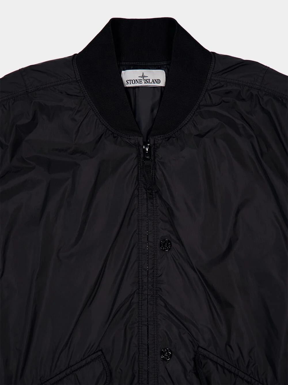 Black Wind-Resistant Bomber Jacket - Image 5