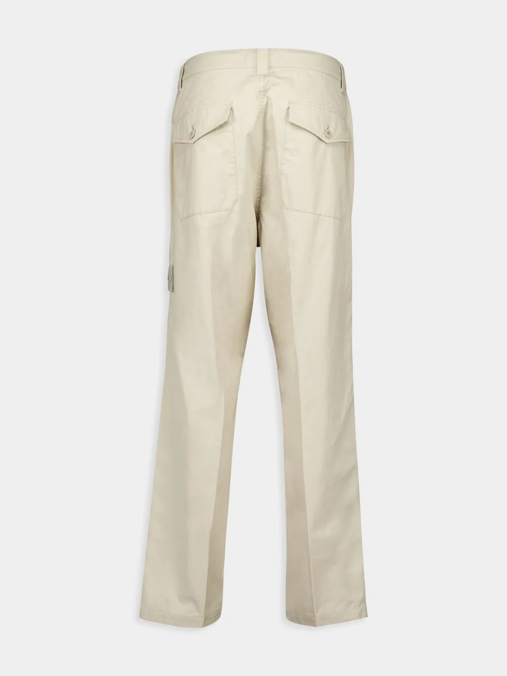 Cream Tapered Cotton Trousers - Image 2