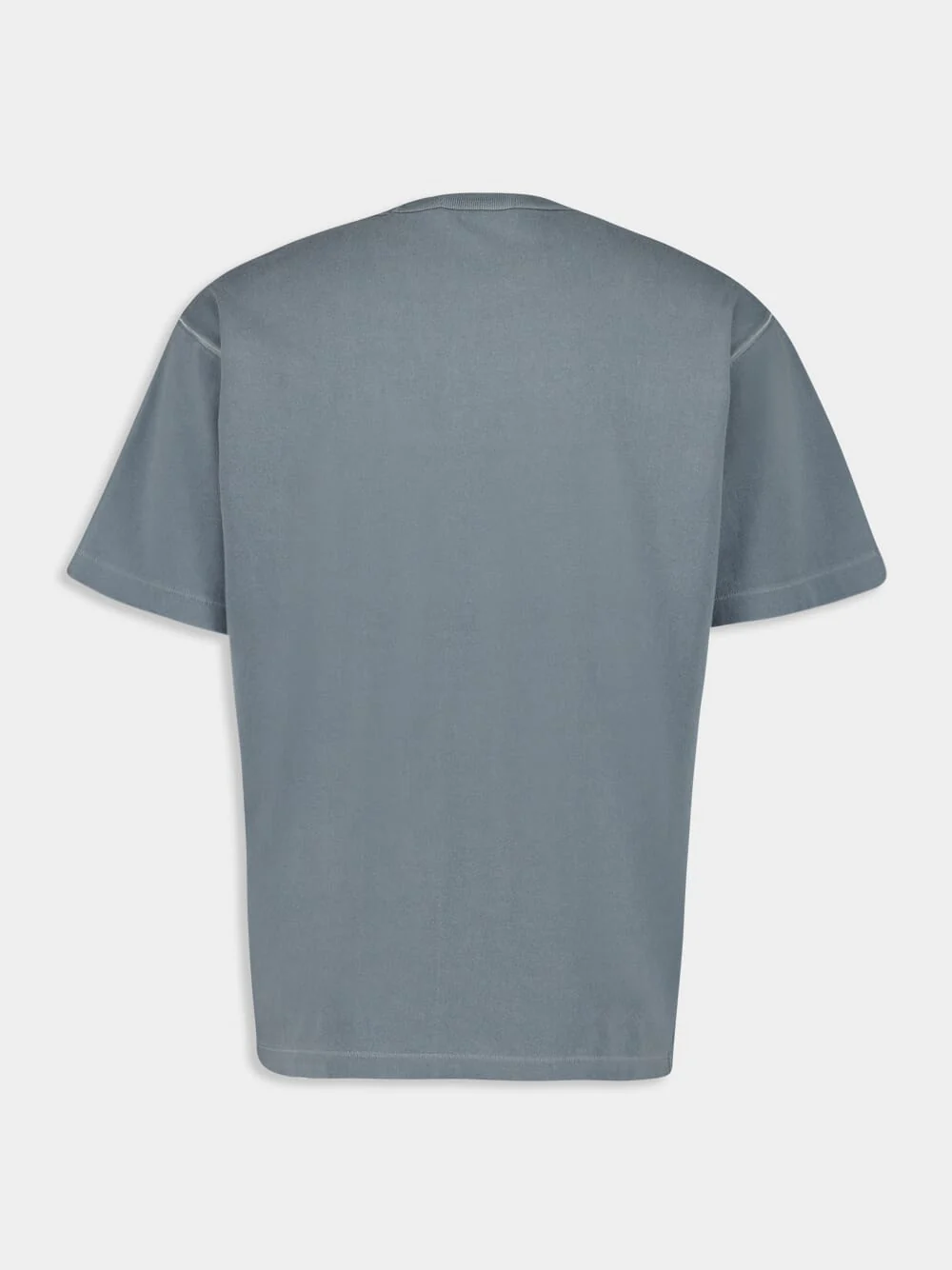 Green Grey Cotton Jersey 'Old' Effect T-Shirt - Image 2