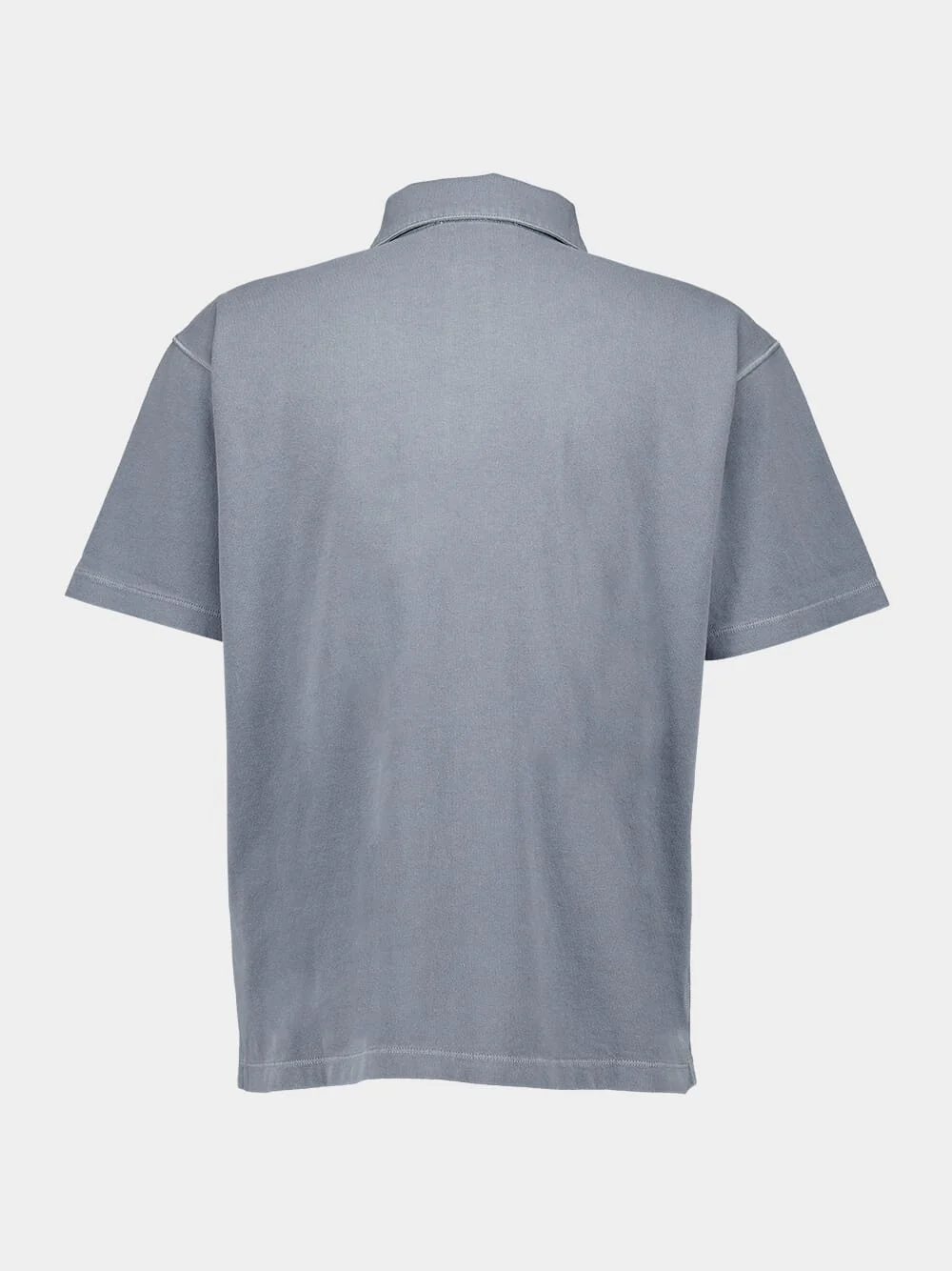 Grey Logo Embroidery Polo Shirt - Image 3