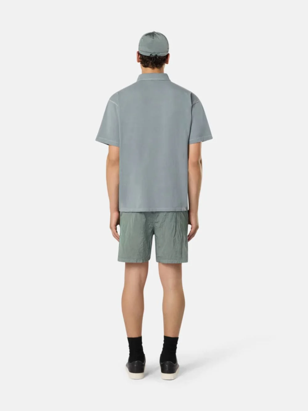 Grey Logo Embroidery Polo Shirt - Image 4