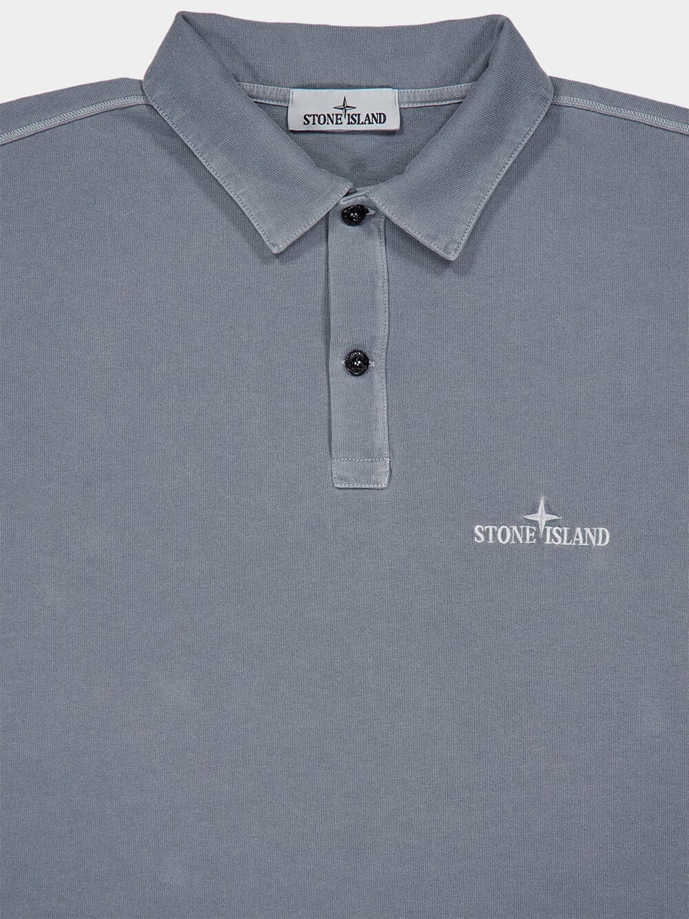 Grey Logo Embroidery Polo Shirt - Image 5