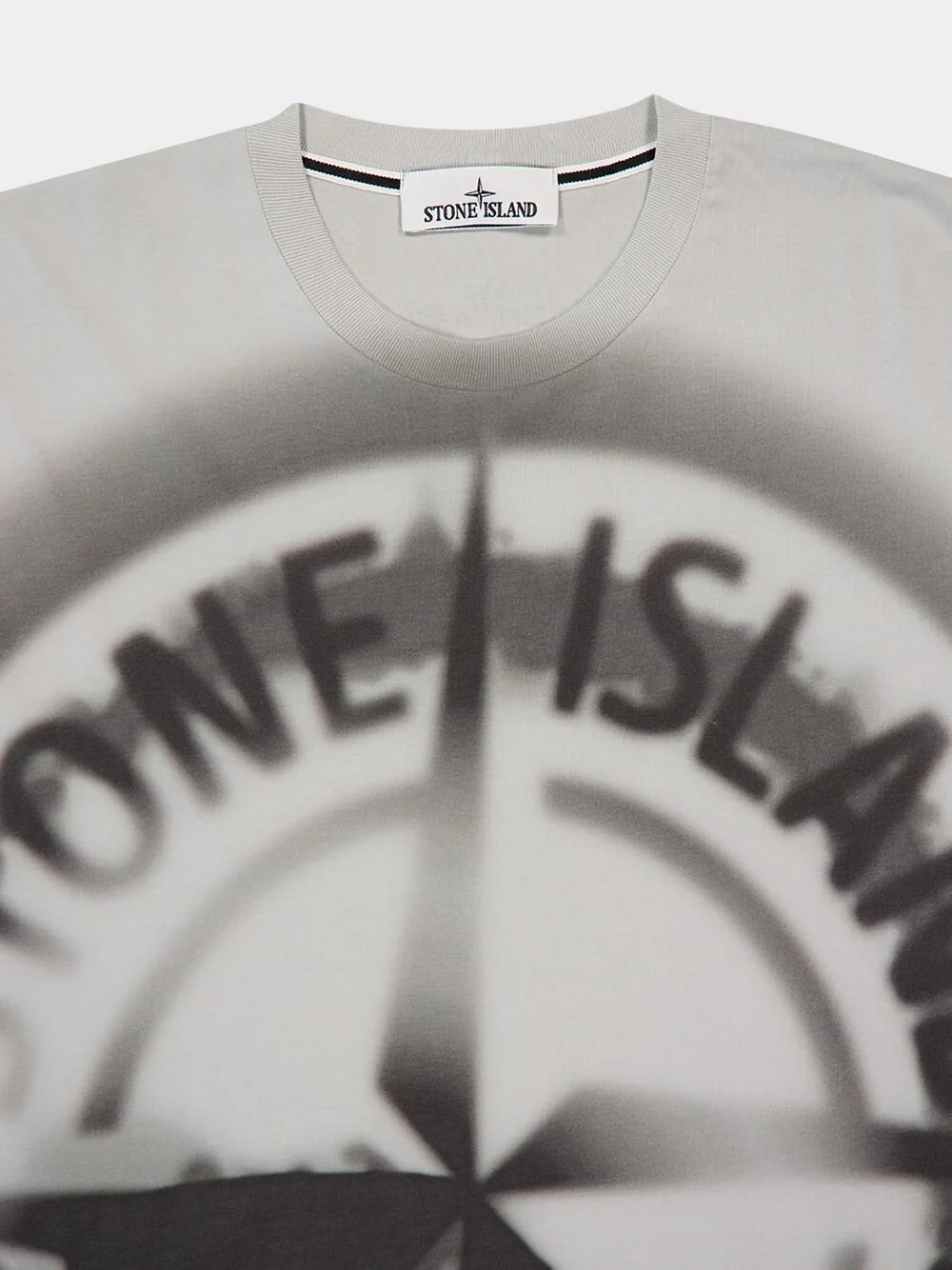 Grey T-Shirt with Gradient Compass Print - Image 3