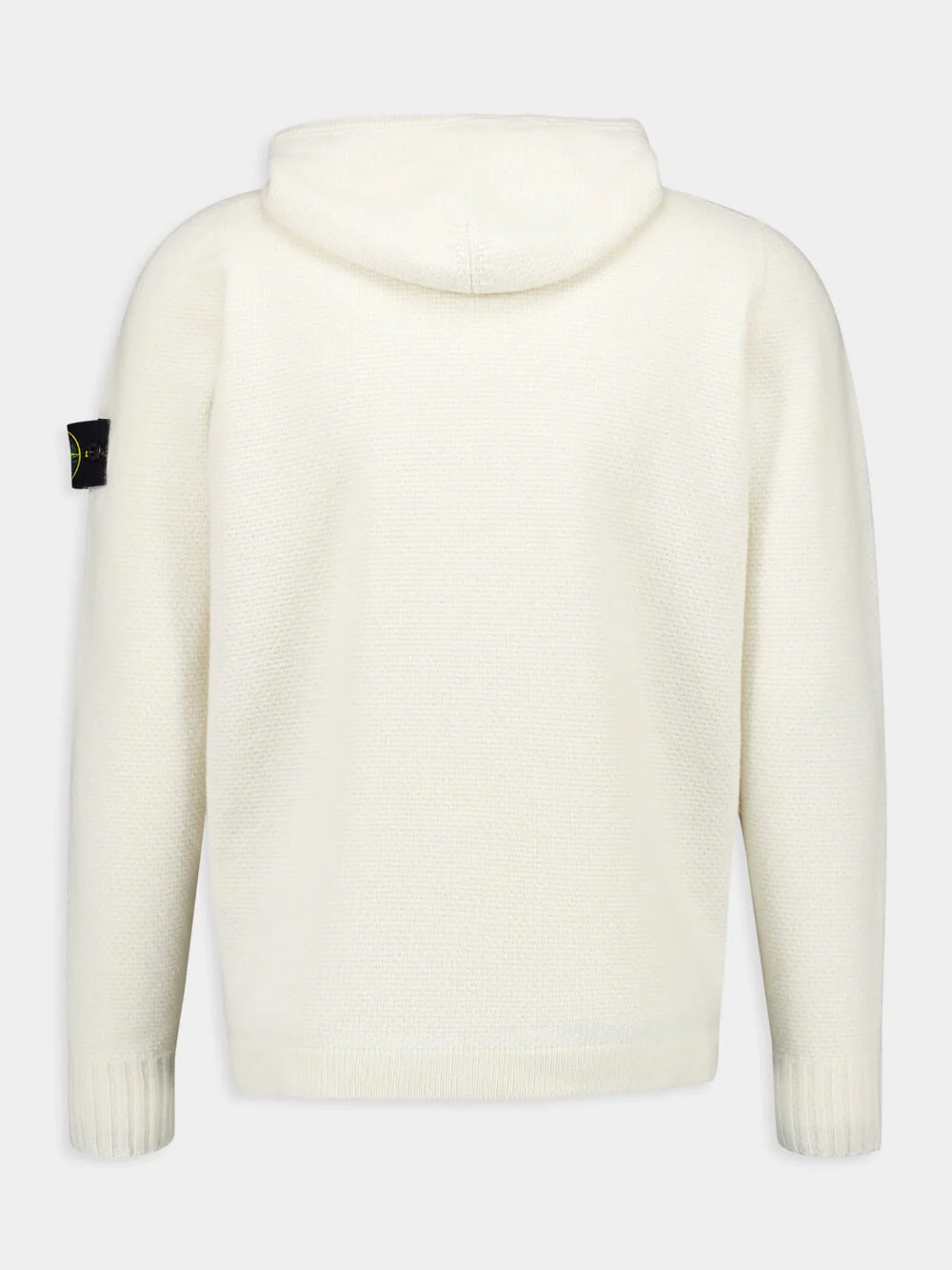 White Full Zip Cardigan with Hood - Image 3