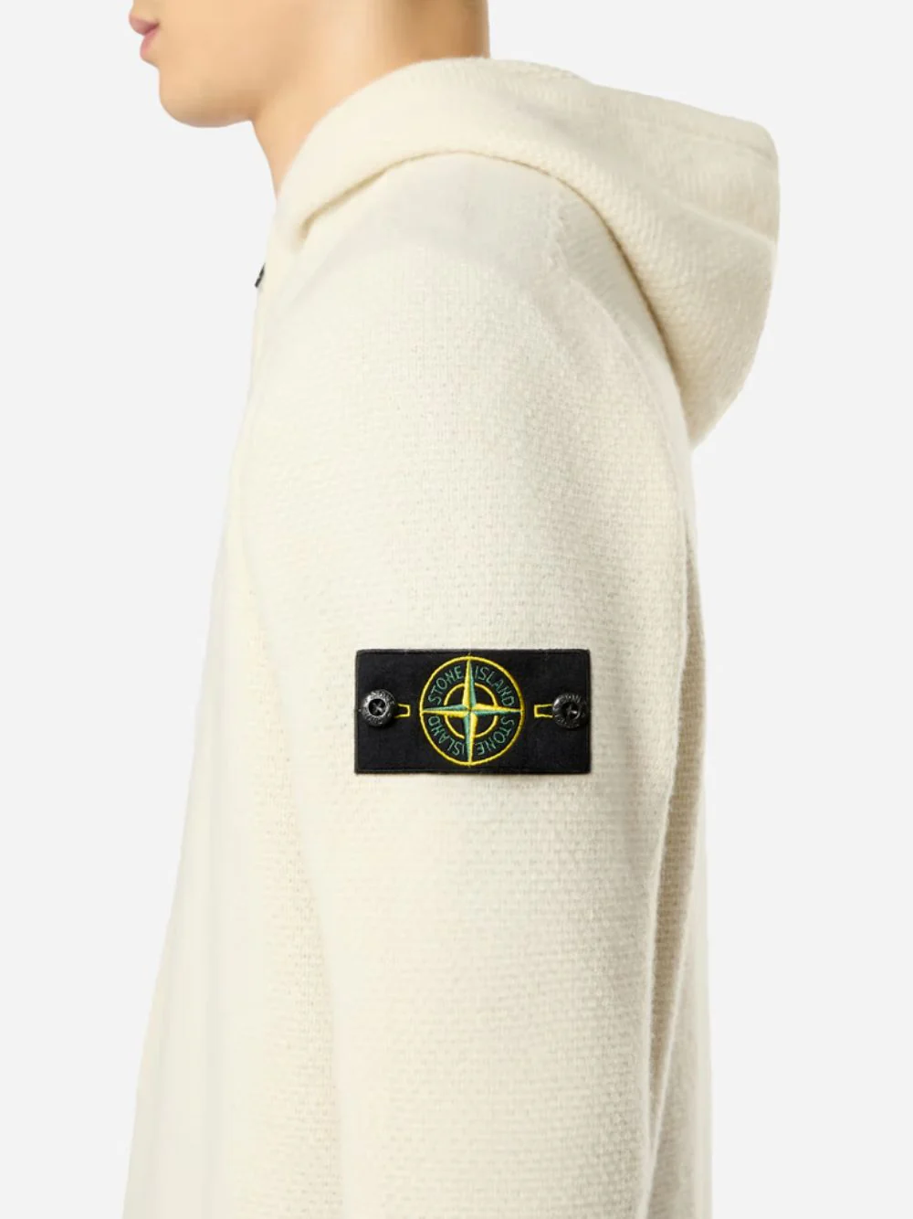 White Full Zip Cardigan with Hood - Image 5