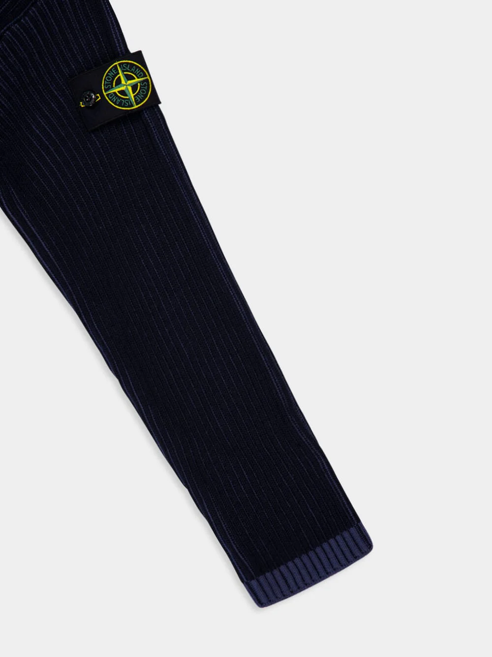 Navy Blue Loose Fit Half Zip Wool Sweater - Image 6