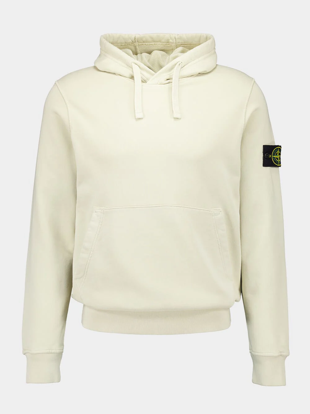 Off White Hooded Sweatshirt with Pouch Pocket
