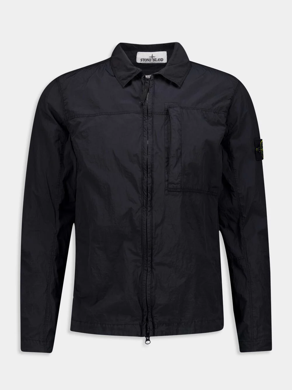 Two-Way Zip Black Overshirt