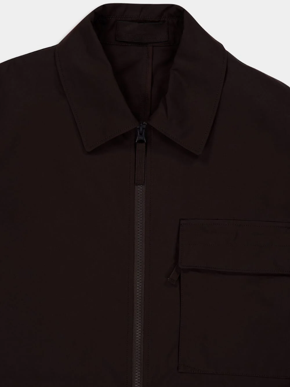 Dark Brown Long-Sleeve Overshirt - Image 3