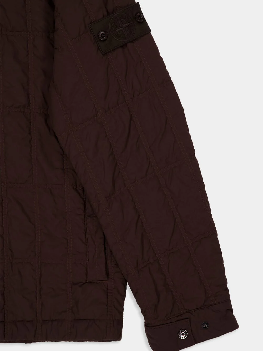 Dark Brown Quilted Zip Jacket - Image 4