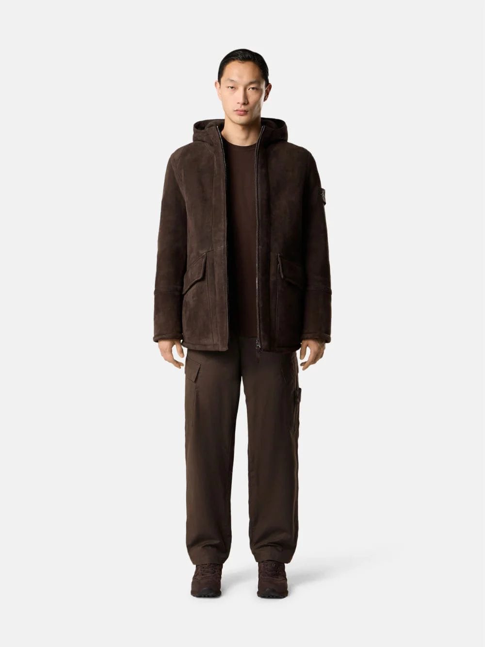 Dark Brown Shearling Ghost Jacket - Image 2