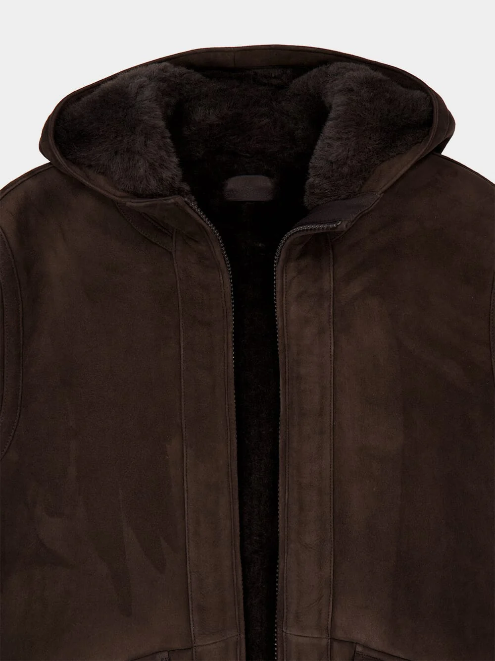 Dark Brown Shearling Ghost Jacket - Image 5