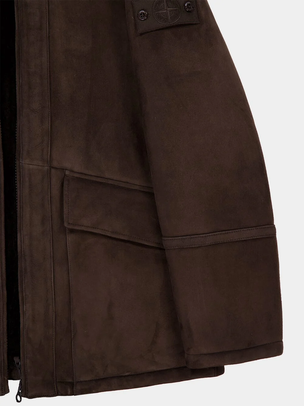 Dark Brown Shearling Ghost Jacket - Image 6