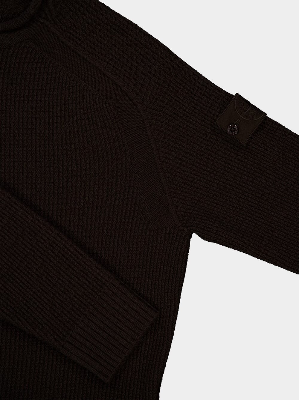 Dark Brown Virgin Wool Crewneck Sweater - Image 4