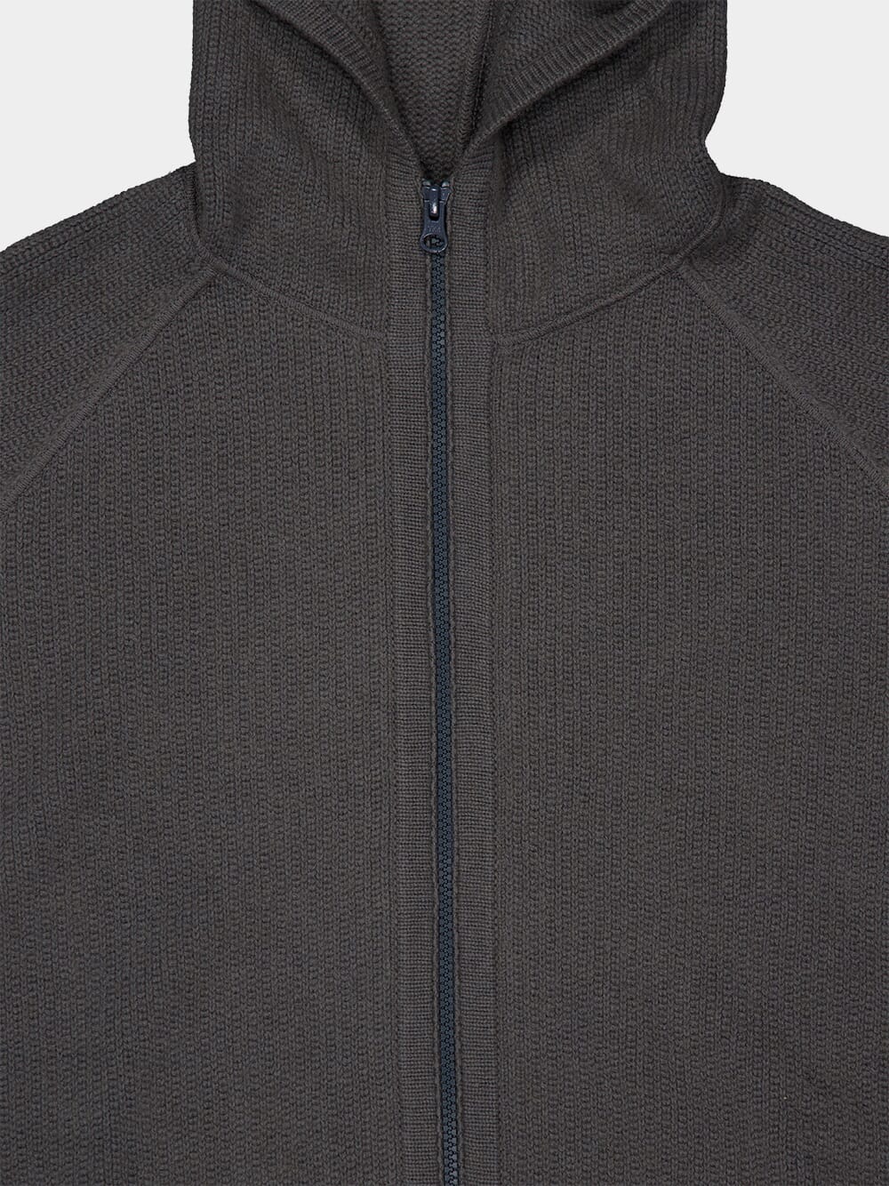 Dark Grey Cashmere Zip-Up Hooded Jumper - Image 5