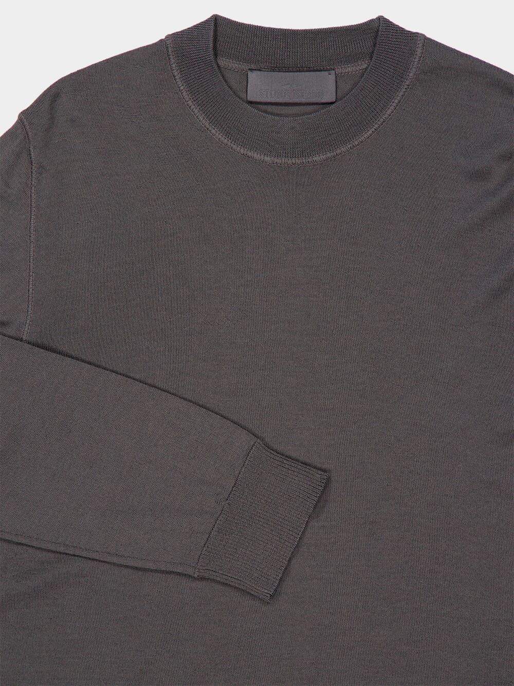 Dark Grey Wool Ghost Crewneck Jumper - Image 3