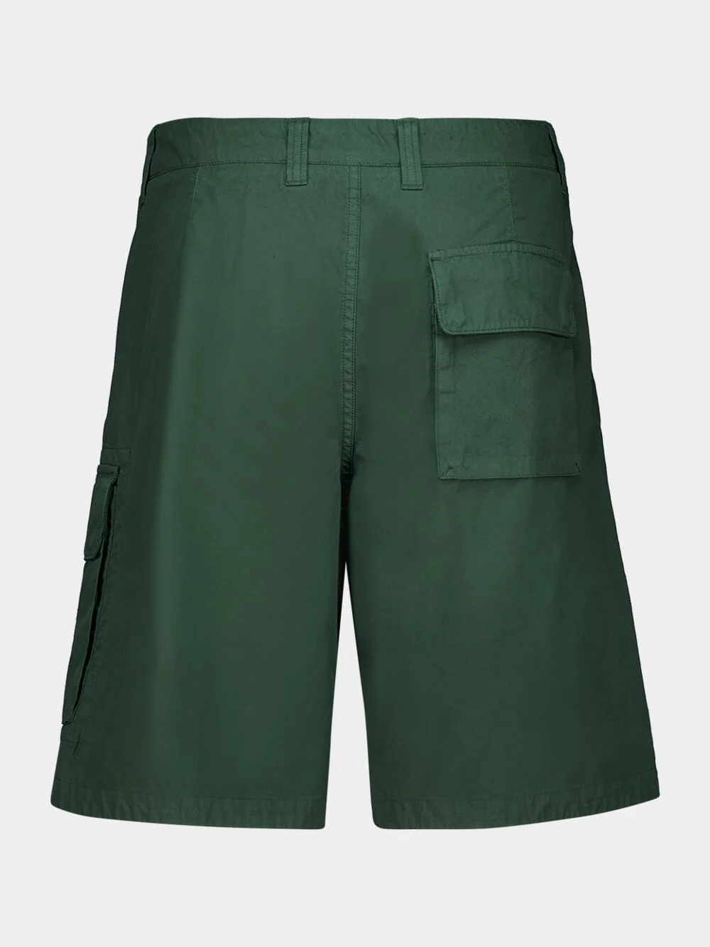 Green Cotton Bermuda Cargo Shorts - Image 2