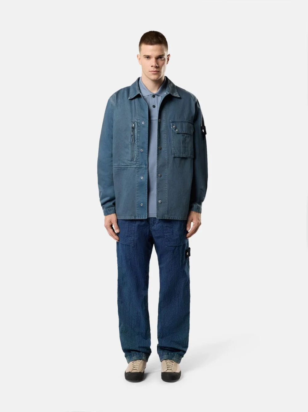 Indigo Blue Nylon Cargo Trousers - Image 2