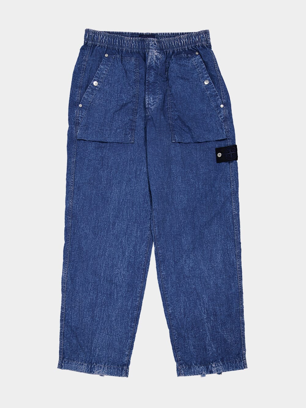 Indigo Blue Nylon Cargo Trousers - Image 7