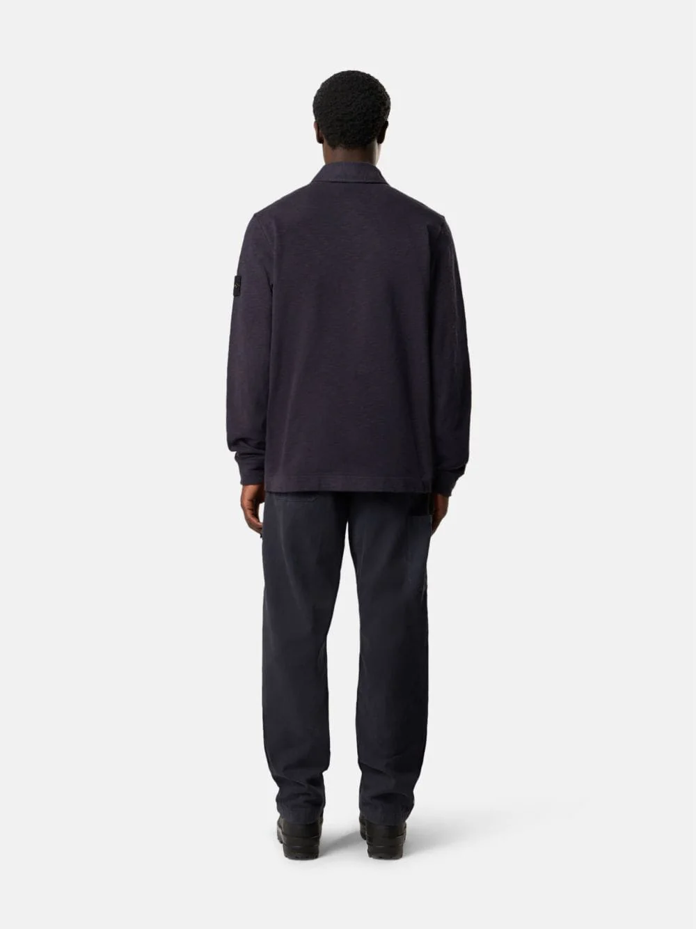Ink Blue Long-Sleeve Polo Sweatshirt - Image 4