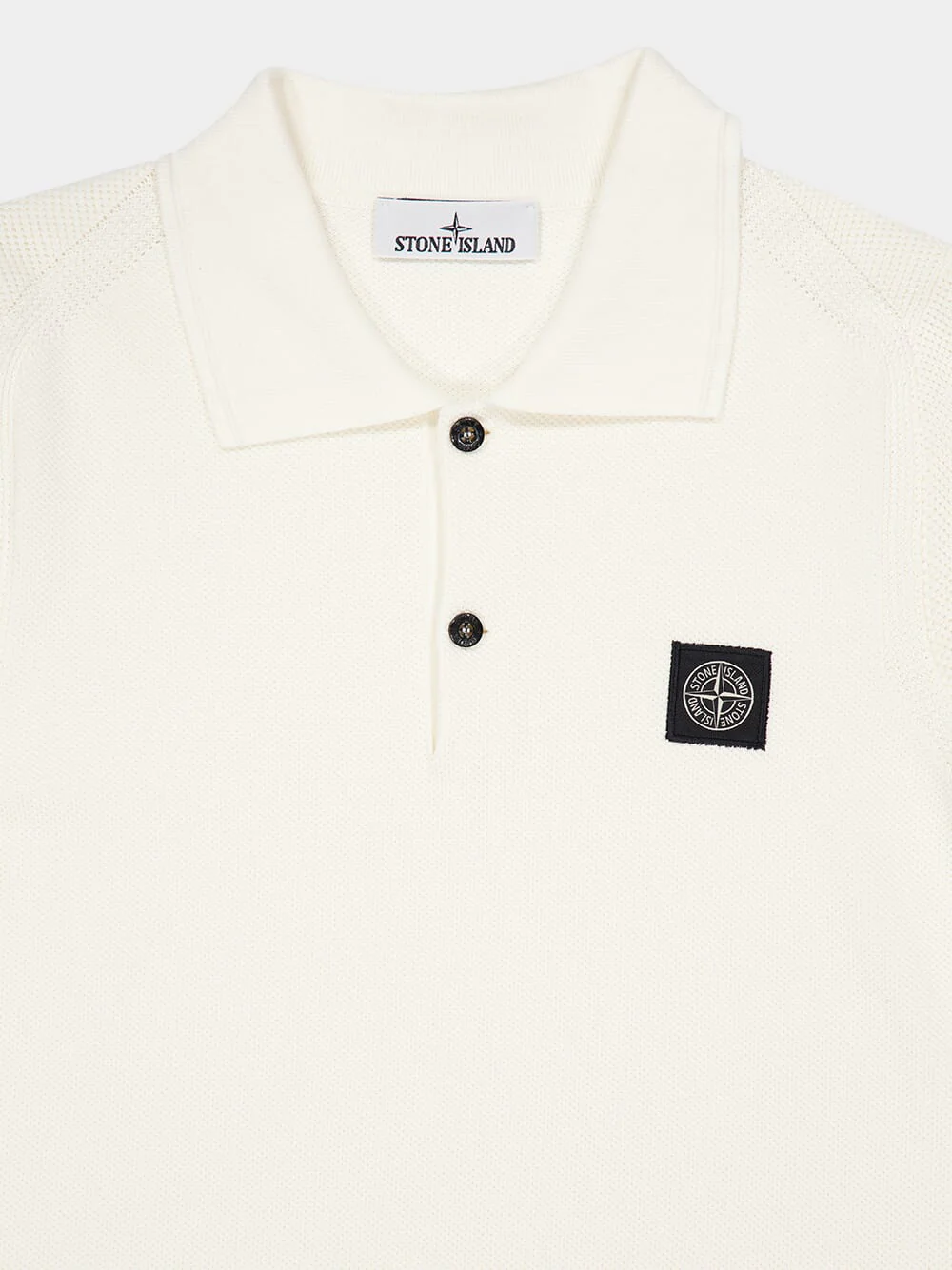 Ivory Micro Stitch Soft Organic Cotton Polo - Image 3