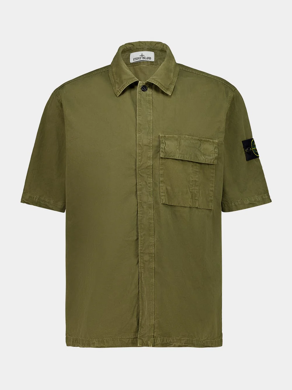 Military Green Brushed Organic Cotton Canvas Shirt - Image 2