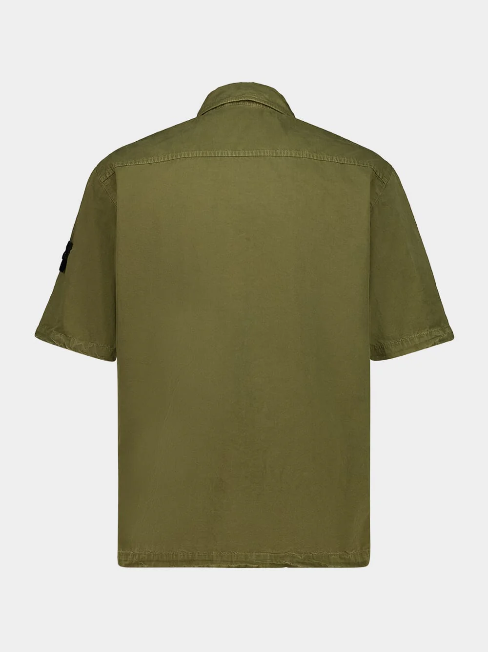 Military Green Brushed Organic Cotton Canvas Shirt - Image 4