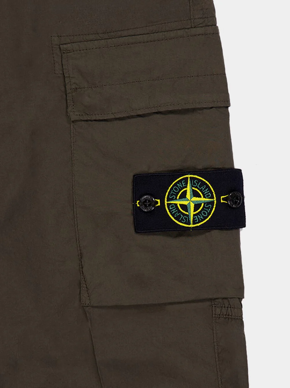 Military Green Stretch Cotton Cargo Trousers - Image 6