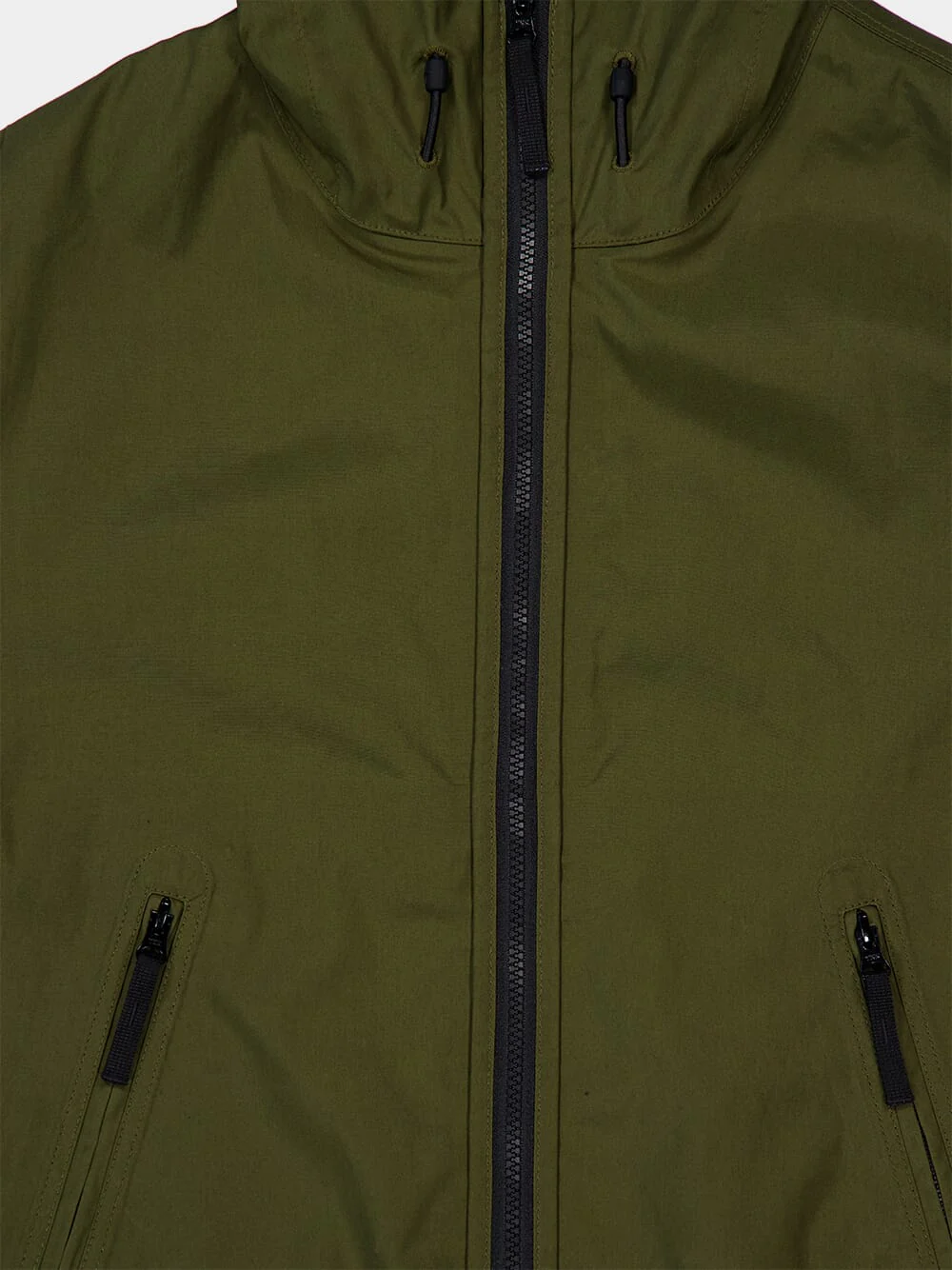 Military Green Zipped Cotton Jacket - Image 3