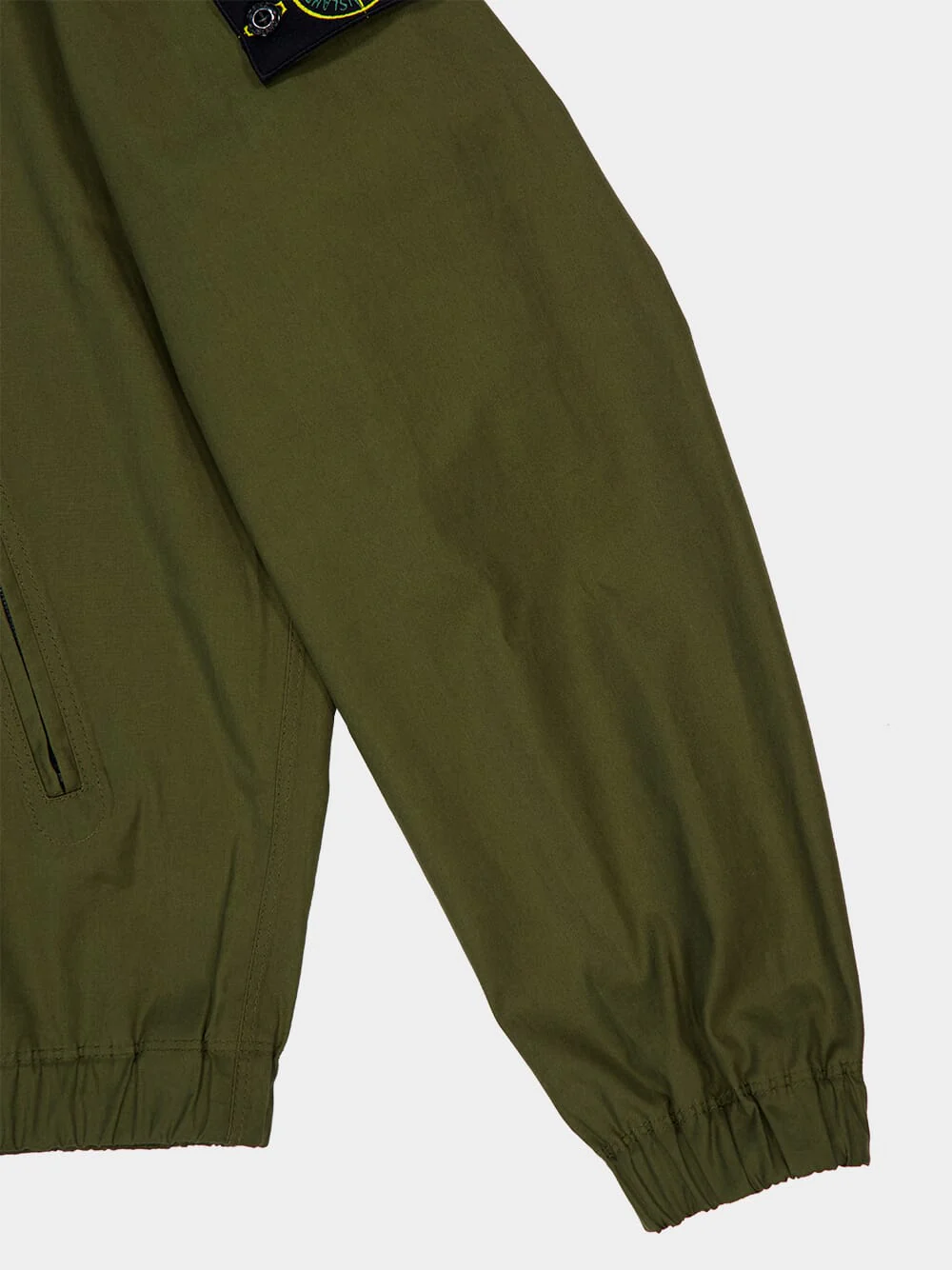 Military Green Zipped Cotton Jacket - Image 4