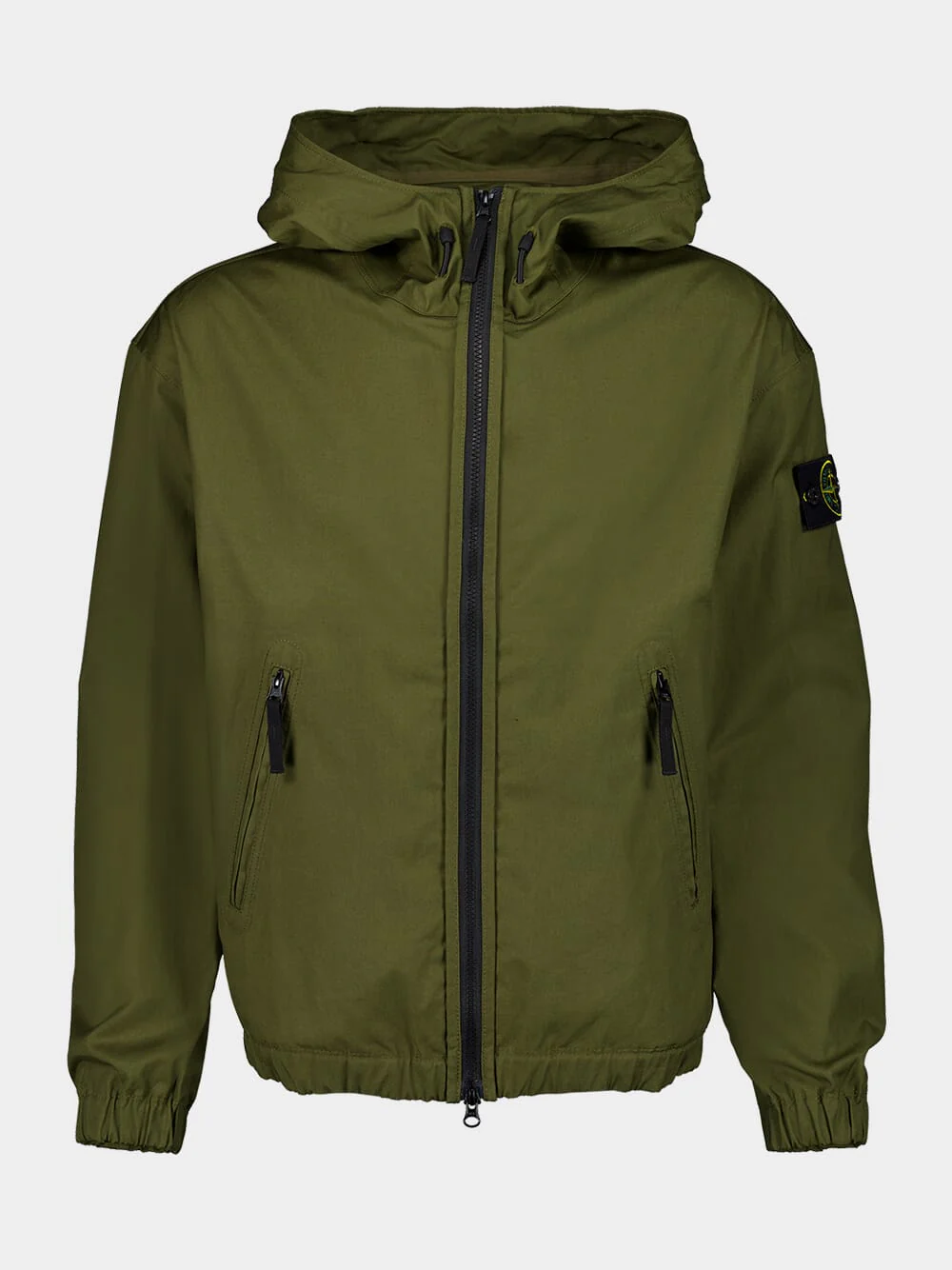 Military Green Zipped Cotton Jacket - Image 5