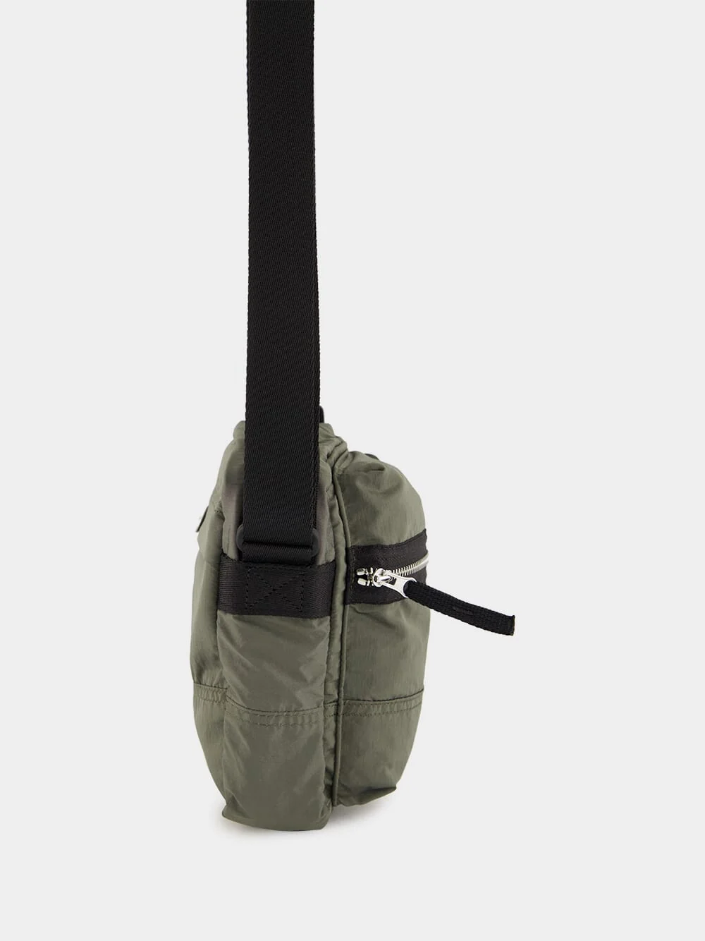 Musk Green Coated Nylon Metal ECONYL® Pouch Bag - Image 4