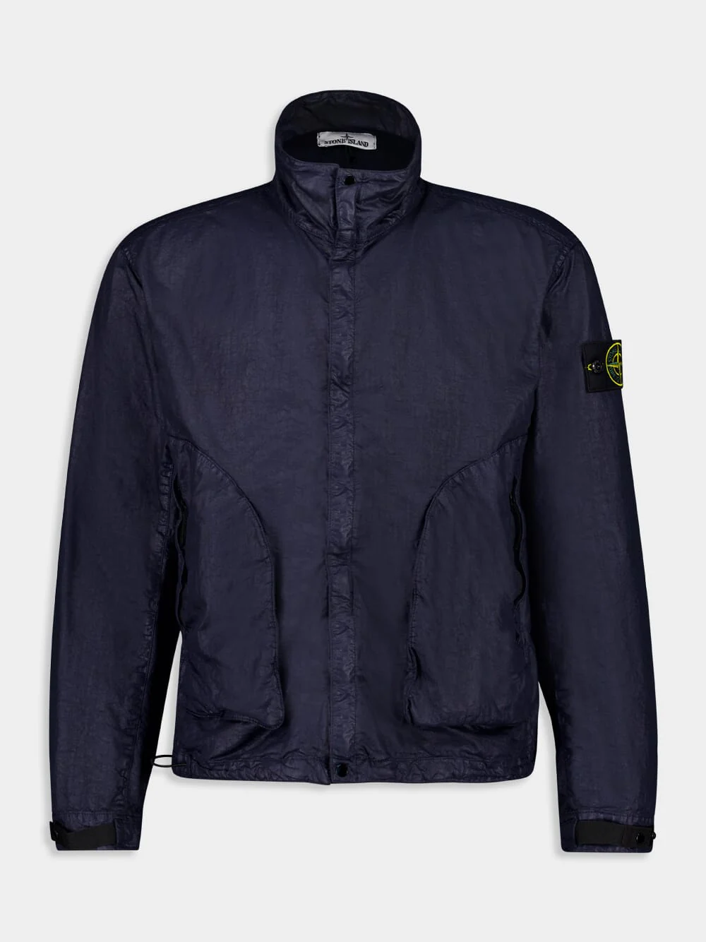 Navy Blue High-Neck Nylon Jacket