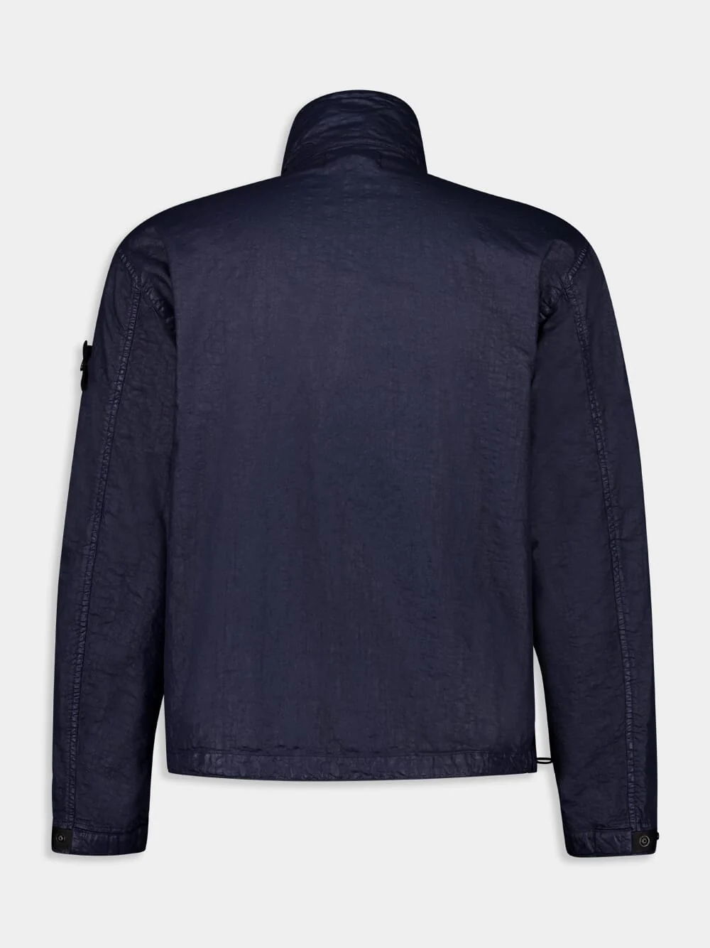 Navy Blue High-Neck Nylon Jacket - Image 2