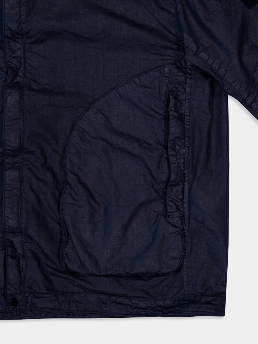 Navy Blue High-Neck Nylon Jacket - Image 5