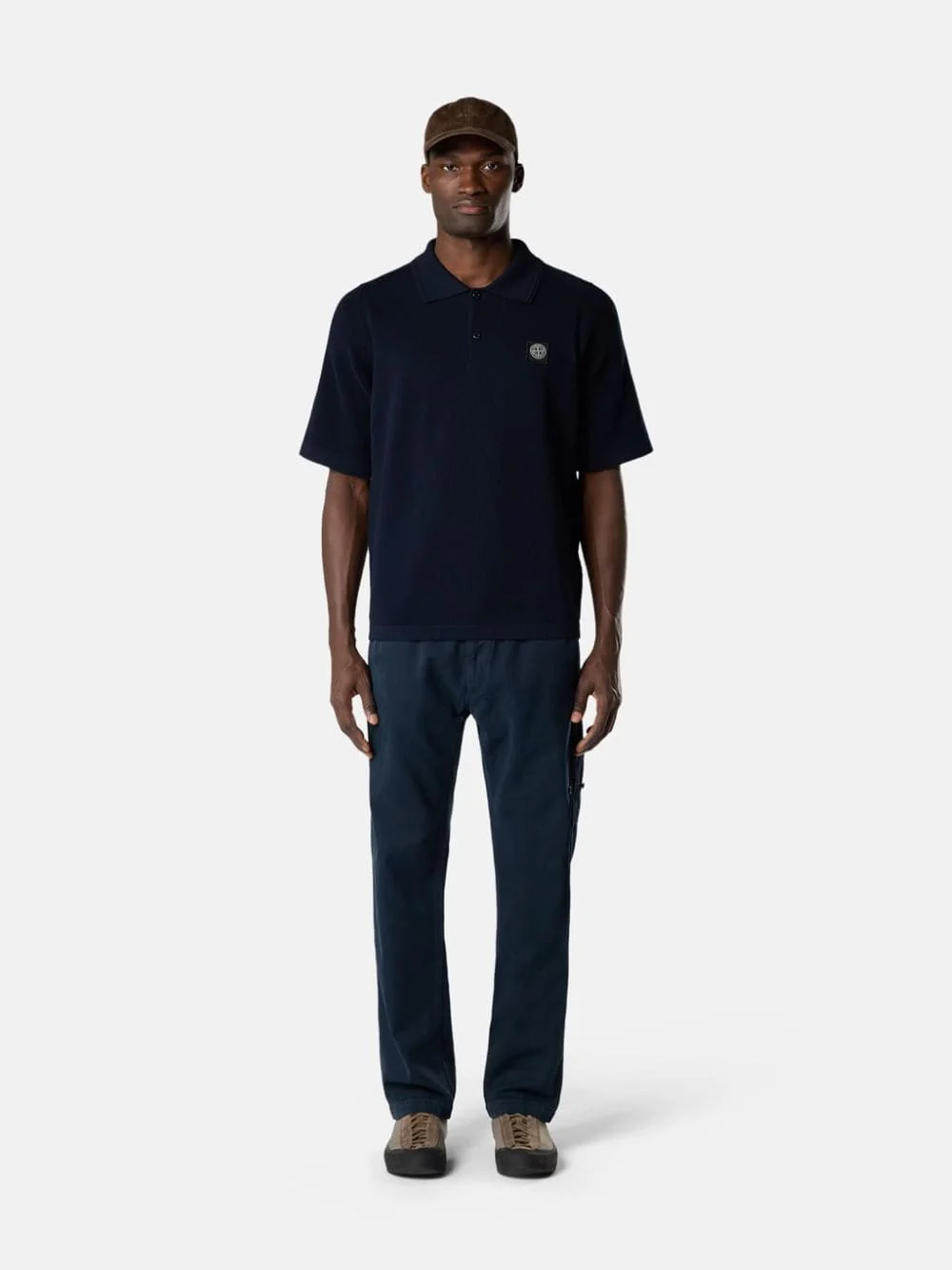 Navy Blue Micro Stitch Soft Organic Cotton Polo