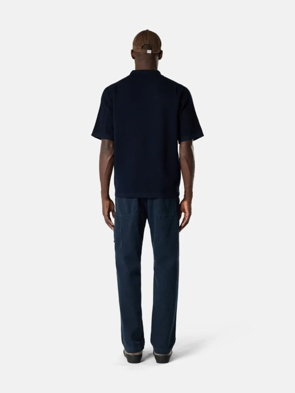 Navy Blue Micro Stitch Soft Organic Cotton Polo - Image 3