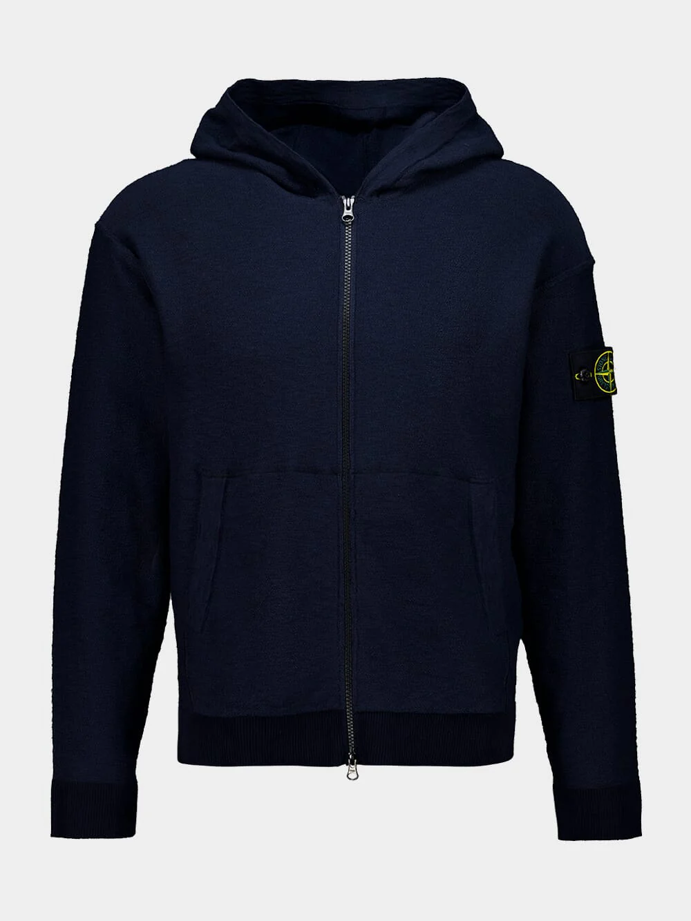 Navy Blue Zip-Up Hooded Jumper