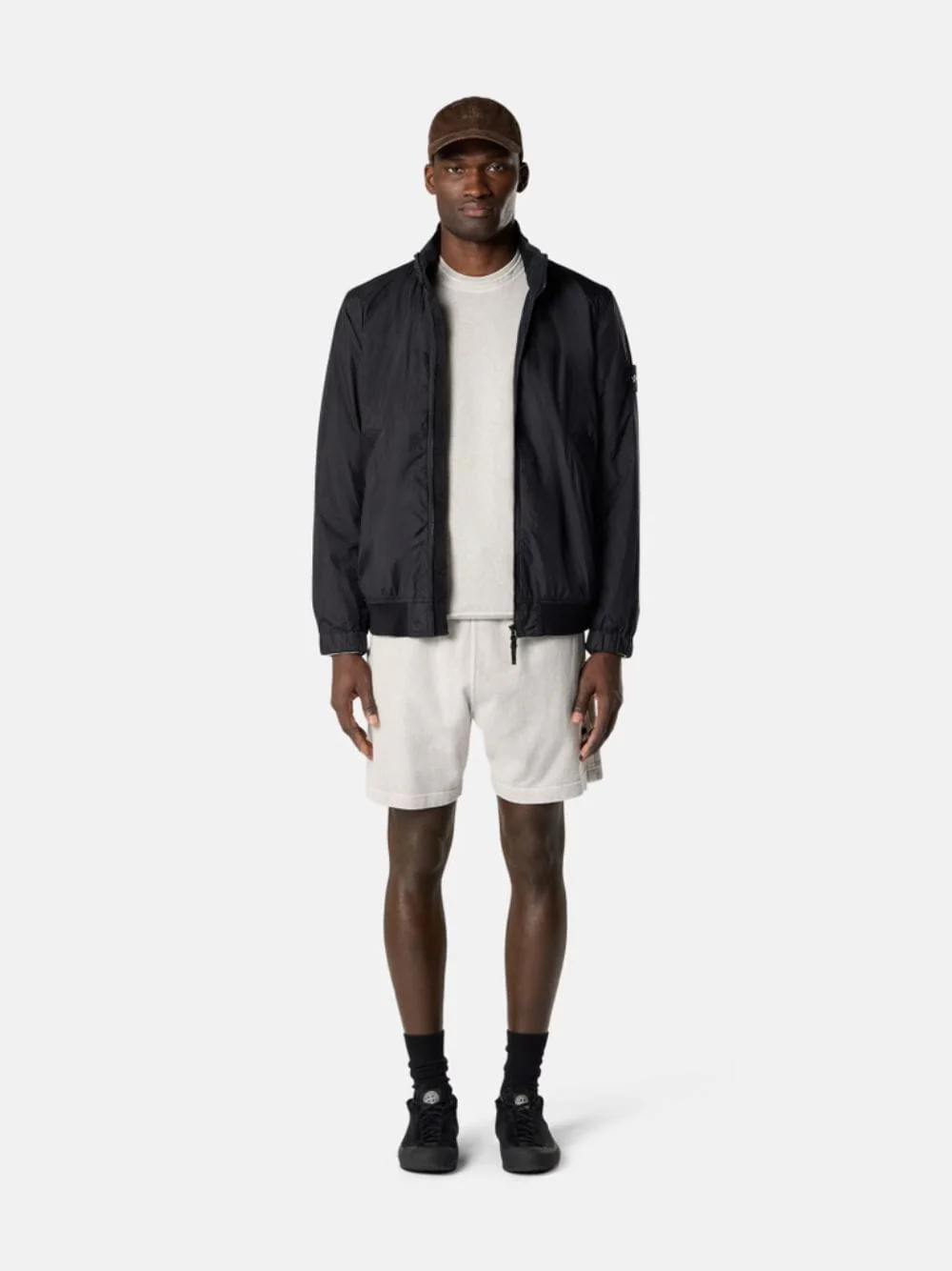 Pearl Grey Malfilé Fleece Old Effect Shorts - Image 2