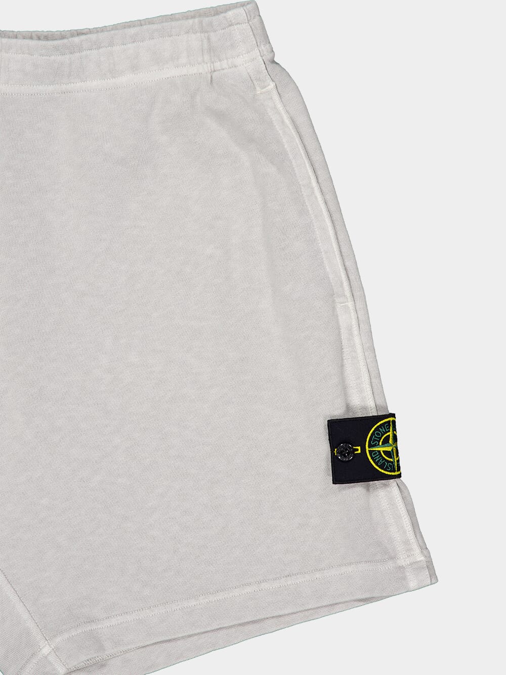 Pearl Grey Malfilé Fleece Old Effect Shorts - Image 5