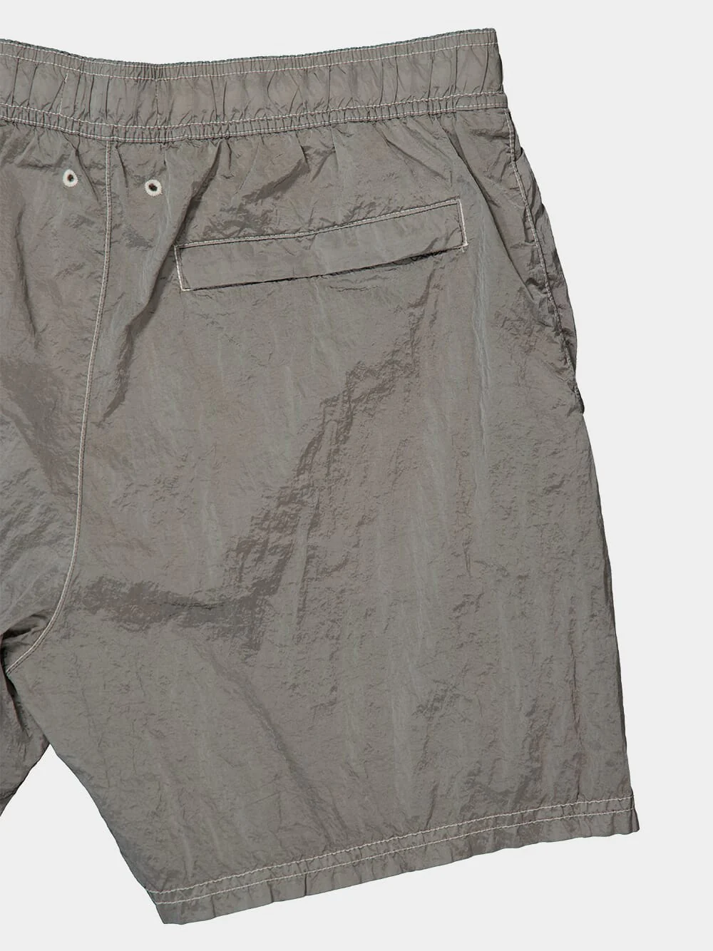 Pearl Grey Nylon Metal Swim Shorts - Image 4