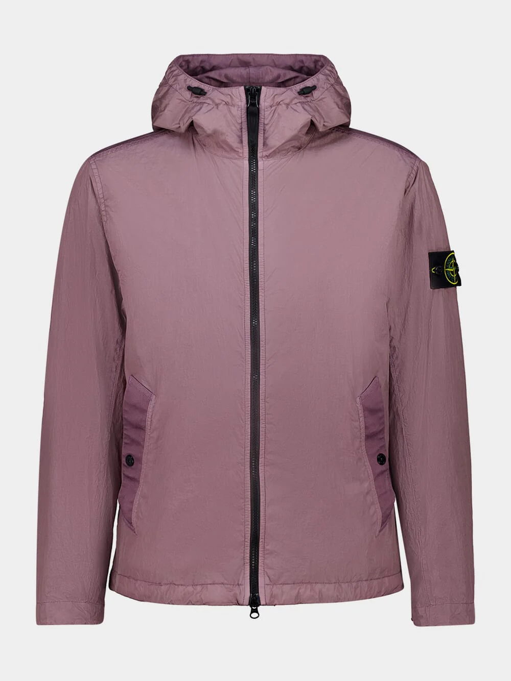 Purple Grey Crinkle Reps Nylon Hooded Jacket