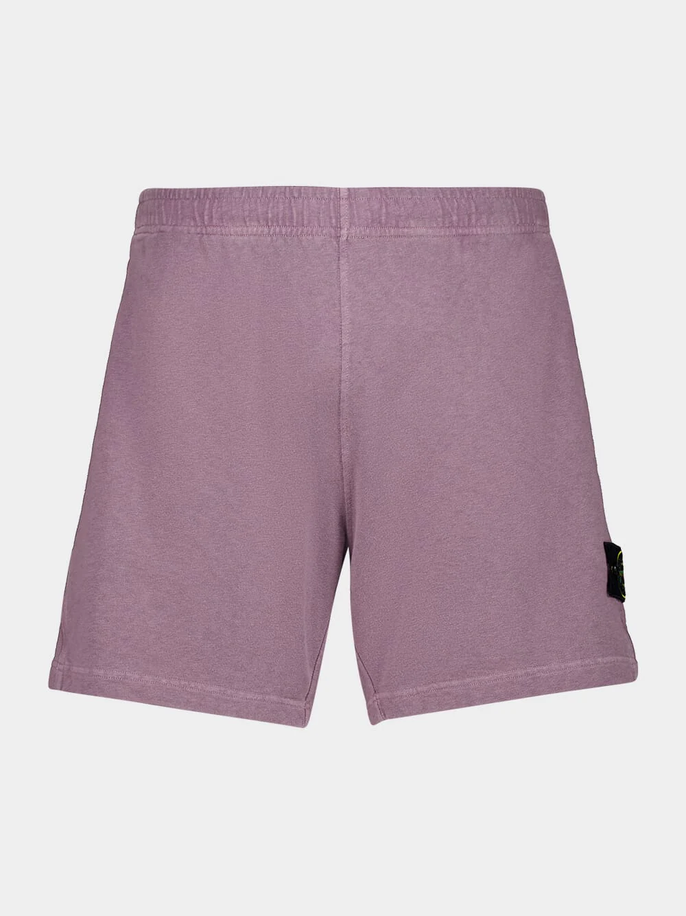 Purple Grey Malfilé Cotton Fleece Jogger Shorts - Image 2
