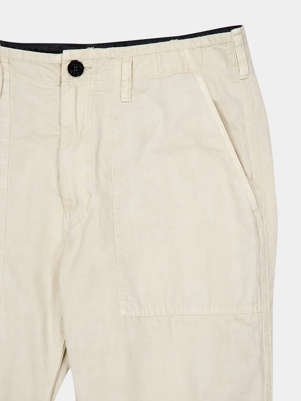 Sand Beige 'Old' Effect Fatigue Trousers - Image 5