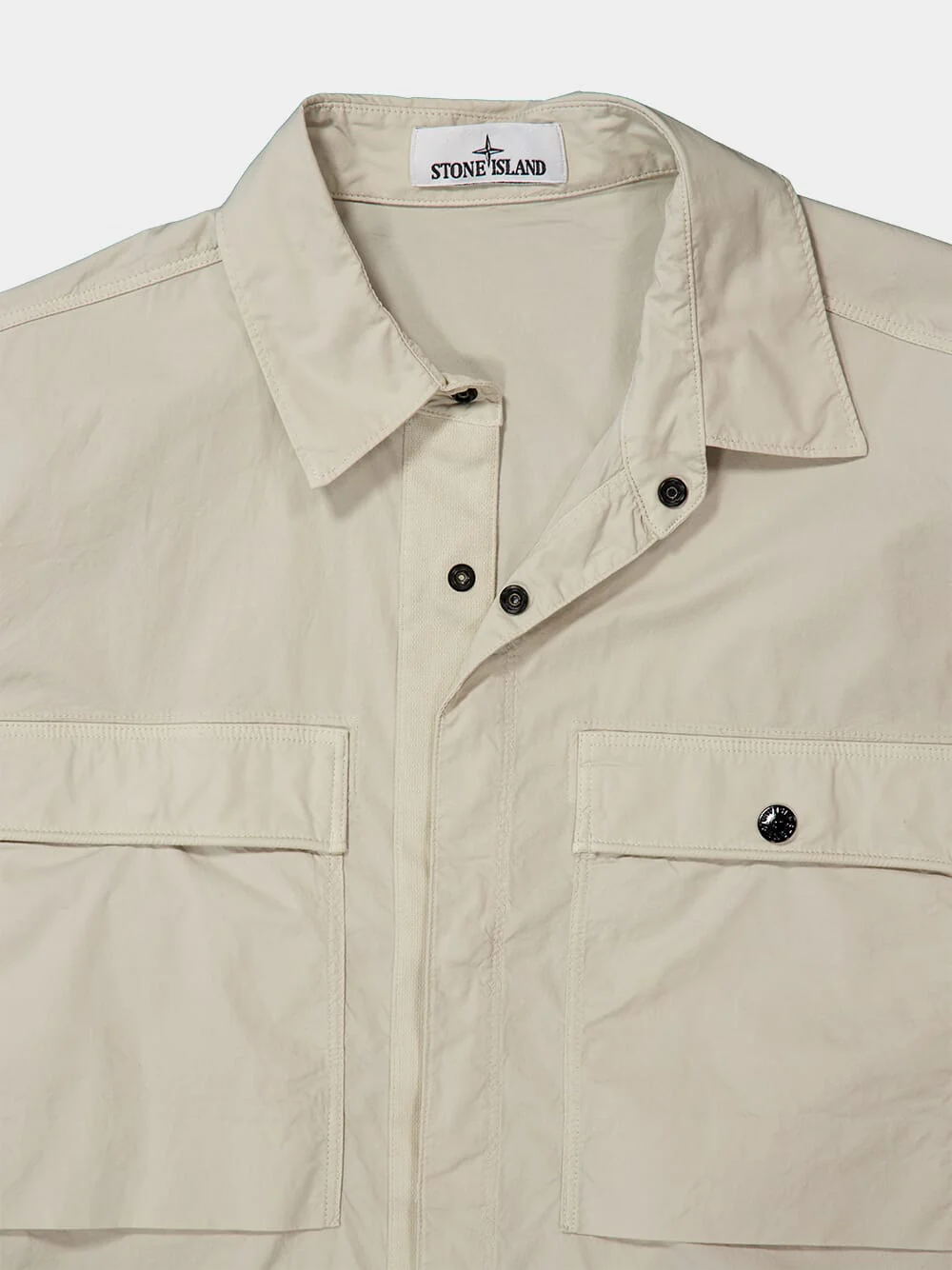 Sand Stretch Cotton Tela Overshirt - Image 3